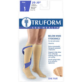 Truform 20-30 mmHg Compression Stockings for Men and Women, Knee High Length, Closed Toe, Beige, 2X-Large