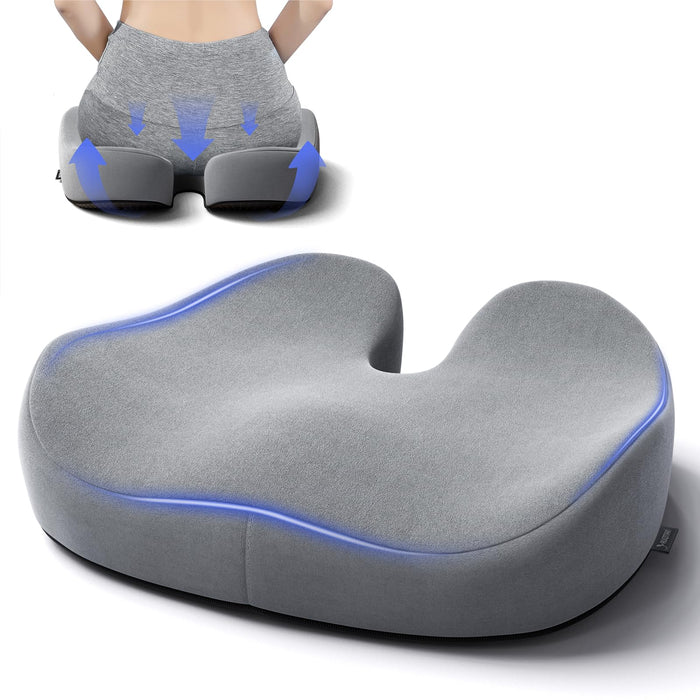 Ruizman Seat Cushions for Office Chairs - Large Office Chair Cushion for Butt - Memory Foam Seat Cushion for Tailbone Pain Relief | 18.1x16.5 Inches (Dark Grey)