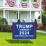 Trump JD Vance 2024 Yard Sign,17×11.8 Inch Take America Great Again Yard Signs With H Stake Double Sided For President Donald Trump Republican Conservative Blue