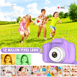 Desuccus Kids Camera,Christmas Birthday Gifts for Girls Age 3-9, HD Digital Video Cameras for Toddler Portable Toys for 3 4 5 6 7 8 Year Old Girl 32GB(Purple)