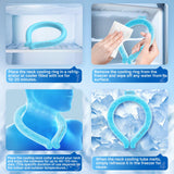 Neck Cooling Tube, Wearable Cooling Neck Wrap for Hot Summer, Reusable 18℃/64℉ Ice Ring Neck Cooler for Heat Outdoor Sports,Outdoor Workers（Blue）