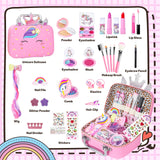 Kids Makeup Kit for Girl, Washable Kids Makeup Set for Girls 5-8, Real Cosmetic Set Pretend Play Makeup for Toddler Girl Toys Christmas & Birthday Gift for Girls 3 4 5 6 7 8 9, Teen