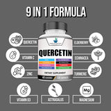 American Standard Supplements Quercetin 1000mg Per Serving with Zinc, Vitamin C, Vitamin D3, Magnesium, Elderberry, Echinacea, Turmeric, Astragalus - Gluten Free, Non-GMO, 120 Capsules, 40 Servings