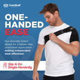 CUREDWELL - Shoulder Brace for Men & Women, 3 Sizes - Shoulder Brace for Torn Rotator Cuff & Shoulder Support Brace for Shoulder Pain Relief & Injury Healing - Adjustable Unisex Shoulder Compression