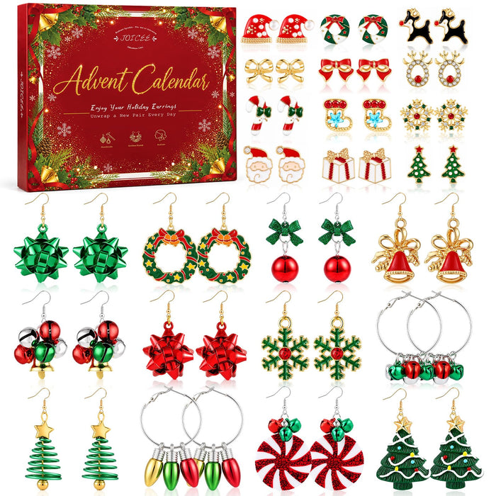 Christmas Earrings Jewelry Advent Calendar for Women 2026 Gifts Accessories