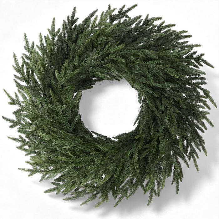 26" Christmas Norfolk Pine Wreath for Front Door (1, Wreath)