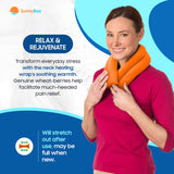 SunnyBay Microwave Heating Pad for Neck and Shoulders, Versatile Bean Bag Moist Heating Pad, Microwavable Neck Wrap and Cool Pack for Deep Pain Relief, Weighted Hot or Cold Therapy (Orange)