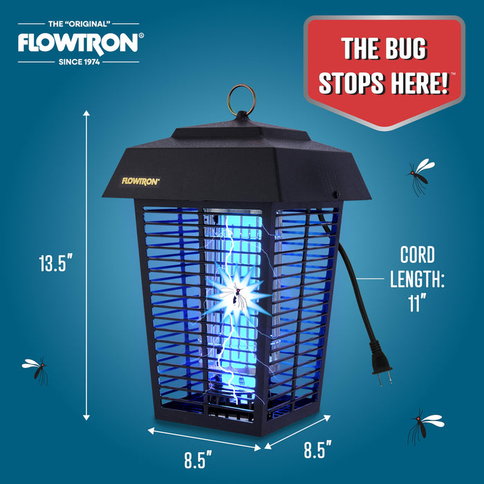 Flowtron Electric Bug Zapper 1 Acre Outdoor Insect Control with Dual Lure Method, 40W UV Light & Octenol Attractant for Fly & Mosquito, 5600V Kill Grid, Made in USA, UL Certified