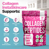 INSTASKINCARE Collagen Peptides Powder for Women Hydrolyzed Collagen Protein Types I and III Non-GMO Grass-Fed Gluten-Free Kosher and Pareve Unflavored Easy to Mix Drink Healthy Hair Skin Joints Nails 10 Oz