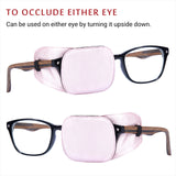 Astropic 2Pcs Silk Eye Patches for Adults Kids Glasses to Cover Either Eye (Medium, English Rose Pink)