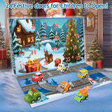 Advent Calendar 2024 for Kids Boys, 24 Days Christmas Countdown Calendar with Cute Pull-Back Cars Vehicles, Holiday Gift for Kids, Christmas Countdown Calendars for Kids Boys Toddlers