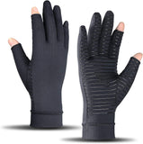 ITHW Copper Arthritis Gloves for Hand Pain Relief, Rheumatoid Osteoarthritis, Swelling, Carpal Tunnel, Compression Gloves for Arthritis for Men and Women (L)