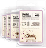 Pure English Lavender Wax Melts Bulk Pack - Formula 117 - 4 Highly Scented 3 Oz. Bars (12 Oz. Total) - Made With Essential & Natural Oils - Flower & Floral Air Freshener Cubes Collection