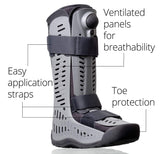 Ossur Rebound Air Walker Boot with Compression Adjustable Comfortable Straps & Air Pump Rocker Bottom | For Ankle Sprains, Stable Fractures, Tendon Sprains, & Post-Operative Rehab | (High Top, S)