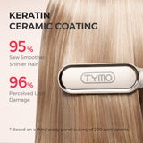 TYMO Hair Straightener Brush with Keratin Ceramic Coating - 5 Temps, 20s Heating, Dual Voltage