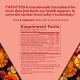 Twenty20 Eye Vitamins – Macular Health, Eye Strain, Dry Eye and Vision Health – Lutein & Bilberry Extract – 60 Soft Capsules