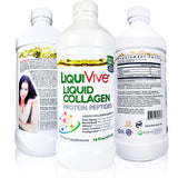 LiquiVive Liquid Collagen Protein Peptides Concentrate | Pure Hydrolyzed Super Multi Collagen Hydrolysate Drink | Higher Absorption Than Powder Pills & Capsules | Colageno Liquido Hidrolizado