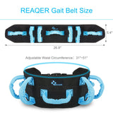 REAQER Gait Belt Transfer Belts for Lifting Seniors Walking and Standing Assist Aid for Bariatric, Elderly, Handicap, Occupational & Physical TherapyCaregiver Nurse Therapist