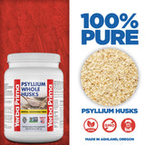 Yerba Prima Whole Psyllium Husk Fiber Supplement 20 oz (Pack of 2) - Vegan, Gluten Free, Non-GMO