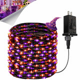 66Ft 200 LED Fairy Lights, 8 Modes Waterproof String Lights Outdoor Lights Bedroom Decor, Twinkle Lights for Garden Girl's Room Halloween Christmas Wedding Party(Purple&Orange)