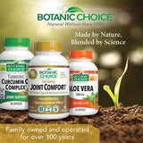 Botanic Choice Fast-Acting Joint Comfort with NEM Natural Eggshell Membrane, Turmeric Curcumin, Bioperine, & White Willow Bark, Supports Joint Health, 60 500mg Capsules