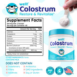 well! Colostrum Supplement for Gut Health, Hair Growth,Beauty & Immune Support - Easy to Mix Grass-Fed Bovine Colostrum Powder - Antioxidants - High IgG Plus ImmunoLin, Unflavored, 60 Servings