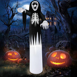 B&D 12FT Giant Halloween Inflatables Outdoor Decorations, Grim Reaper Skull Inflatable Halloween Decorations Built-in LED Lights Scary Blow Up Ghost Decorations for Holiday Party Yard Garden Lawn