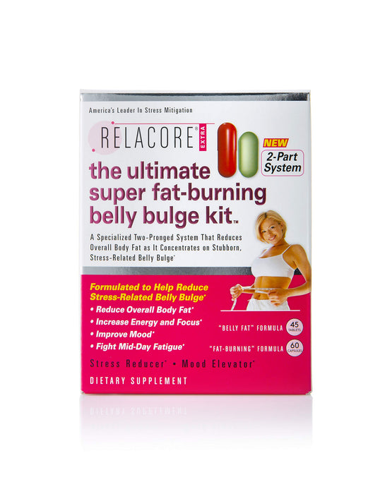 Relacore Ultimate Super Fat-Burning Belly Bulge Kit - Specialized Two-Pronged Weight-Loss System - Stress Relief and Fat Burning Supplements, 15 Day-Supply
