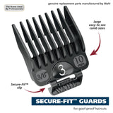 Wahl Clipper Genuine Secure-Fit™ Guide Comb Set with Hair Clipper Guard Organization Caddy, 12 Full Size Attachment Guards from 1/16” to 1” for Increased Cutting Performance - 3291,