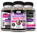 Kaya Naturals Myo & D-Chiro Inositol Plus | Natural Fertility & Estrogen | Most Optimal 40:1 Ratio | Hormonal Balance & Healthy Ovarian Function Support for Women, Vitamin B8-30 Capsules