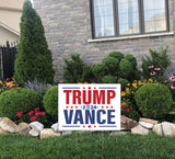 Trump Vance 2024 Yard Sign 24x18" MAKE AMERICA GREAT AGAIN MAGA Trump 2024 Both Side Printed With H Stakes