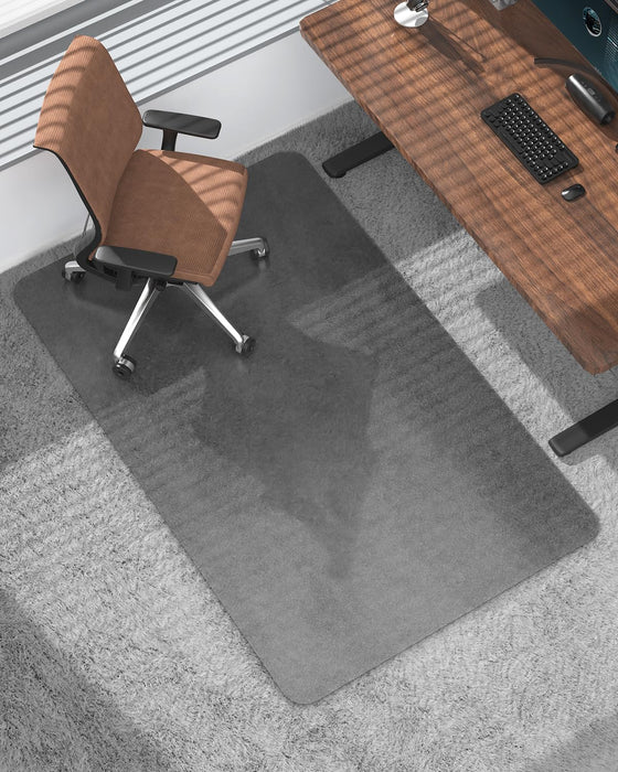 Blvornl Frosted Clear Chair Mat for High Pile Carpet and Hardwood Floor, 32.3"*53" Hard Material Chair Mat, Heavy Duty Computer Chair Mats for Rolling Chairs, Desk Floor Rug for Office and Home Grey