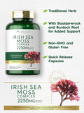 Carlyle Irish Sea Moss Capsules 2250mg | 150 Count | Complex Formula with Bladderwrack & Burdock Root | Non-GMO & Gluten Free