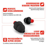 Alpine WorkSafe Construction Earplugs for Adult - Reusable Ear Protection for Work & DIY - Comfortable Hypoallergenic Filter for Noise Reduction - 23dB - with Safety Cord Black