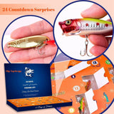 gyujnb Advent Calendar Fishing Christmas Countdown - 24 Days Fishing Lures Set for Fisher Adult Men Teen Boys - 2023 Xmas Surprise Gift Advent Calendar 2023 Kids Advent Calendar 2023 Boys