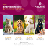 NaturVet – Glucosamine DS Plus - Level 2 Moderate Care – Supports Healthy Hip & Joint Function – Enhanced with Glucosamine, MSM & Chondroitin – for Dogs & Cats–70 Soft Chews