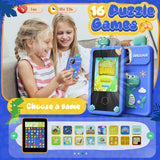 Kids Smart Phone Toys for Boys,Dinosaurs Gift Toys for Boys Ages 3-9 Christmas Birthday Gifts Mini Smart Phone Toys with 2.8" Touchscreen 16 Learning Games Dual Camera Music Player, 8G SD Card