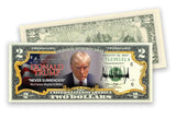 Trump Never Surrender Colorized Mugshot $2 Bill Uncirculated