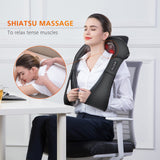 Snailax Shiatsu Neck and Shoulder Massager, Gifts for Men,Back Massager with Heat, Deep Kneading Electric Massage Pillow for Neck, Back, Shoulder,Foot Body (Beige)