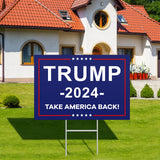 Trump 2024 Yard Sign,Donald Trump Yard Signs 18" X 12" Double Sided Fade Resistant,Take America Back Trump Merchandise Supports Voted for Elections Decor Outdoor Garden Party Supplies w/Metal H Stakes