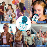 Ankuka Kids Karaoke Microphone 2 Pack, Wireless Bluetooth Karaoke Microphone for Singing Portable Handheld Mic Speaker Machine, Christmas Birthday Gifts for Girls Boys Ages 4-12(Blue & Purple)