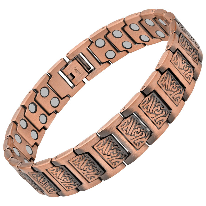 MagnetRX® Copper Viking Bracelet for Men – Ultra Strength Magnetic Mens Viking Bracelets – Adjustable Bracelet with Included Sizing Tool (Viking Style)