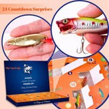 2024 Advent Calendar Fishing Christmas Countdown 24 Days Fishing Lures Set for Adult Men Teen Boys Father Boyfriend Granpa, 2024 Xmas Surprise Gift for Fishing Lover (24 Days)