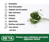 DEVA Tuba Prime Vegan Multivitamin - High-Potency Vitamin and Mineral Dietary Supplement - Antioxidants, Fruit and Vegetable Blend, Super Mushrooms, Probiotics, Prebiotics, Seeds, Herbs - 90 Tablets