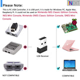 iNNEXT 2.4 GHz Wireless USB SNES Controller for Super Classic Games, Retro USB PC Controller Compatible for Windows PC MAC Linux Genesis Raspberry Pi Retropie Emulator [Plug & Play] [Rechargeable]