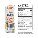 CELSIUS Sparkling Tropical Vibe, Functional Essential Energy Drink 12 Fl Oz (Pack of 12)