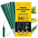 BugBai Mosquito Repellent, 24PCS Natural Citronella Incense Sticks with Plant-Based Essential Oil of Lemongrass Rosemary, DEET-Free 2.5H Protection for Indoor Outdoor Patio Yoga Picnic Camping Fishing