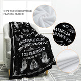 Jekeno Ouija Board Blanket Spooky Horror Gifts for Halloween Sun Moon Skeleton Skull Presents for Women Men Kids Girls Home Bedroom Birthday Christmas Thanksgiving Decor Throw Black 60"x80"