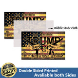 Trump 2024 2nd Second Amendment Flags Double Sided 3x5 Outdoor-Tea Stained Law and Order Guns Donald Trump American Flag Vintage Banner Heavy Duty 3 Ply with 2 Brass Grommets