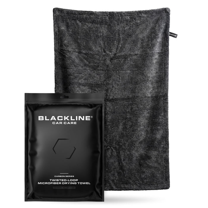 Blackline 24"x36" Twisted-Loop Car Drying Towel, 1300GSM, Streak Free, Lint Free, Reusable - Car Accessories, Microfiber Cleaning Cloth for Car, Truck, SUV - One Pass is All You Need